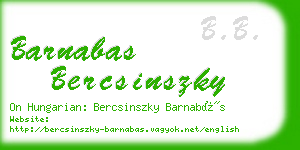 barnabas bercsinszky business card